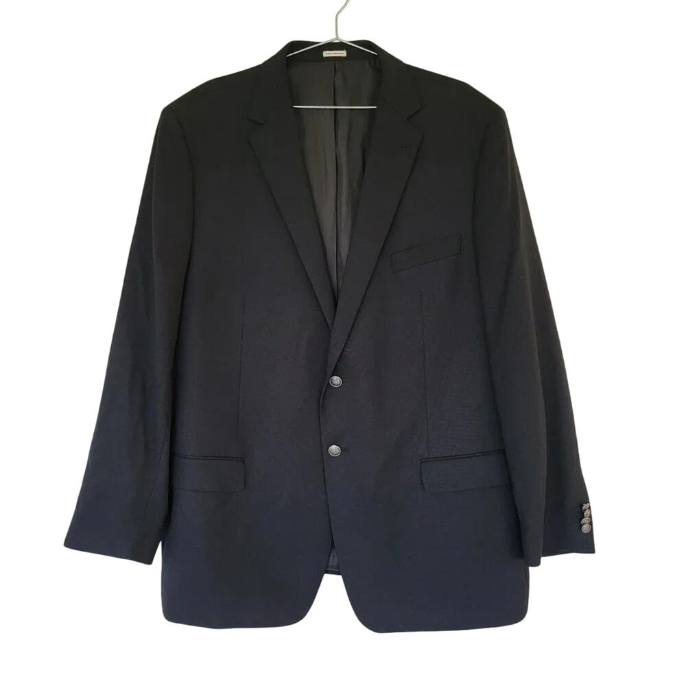 Joseph Abboud REDA Wool Modern Fit Blazer Mens 50L Black Two Button Coat